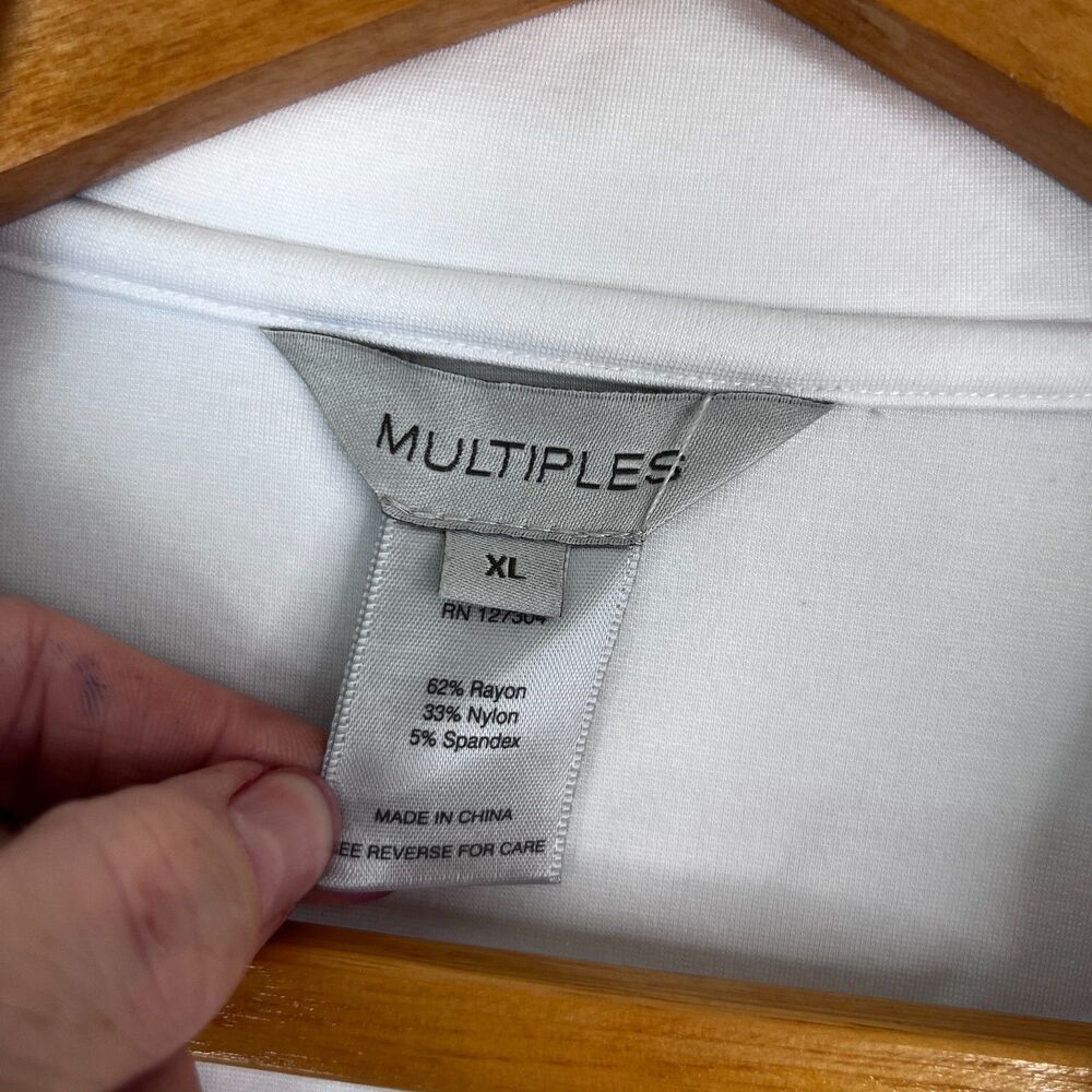 Multiples White Casual Rivet Button Front Drawstr… - image 6